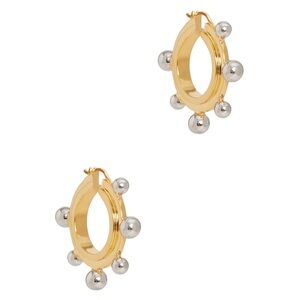 MISSOMA Medium Two Tone Gold Silver Sphere Circle Chunky Hoop Earrings